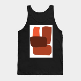 Abstract Monochromatic Red and Brown Geometric Shapes Graphic Art Print Tank Top